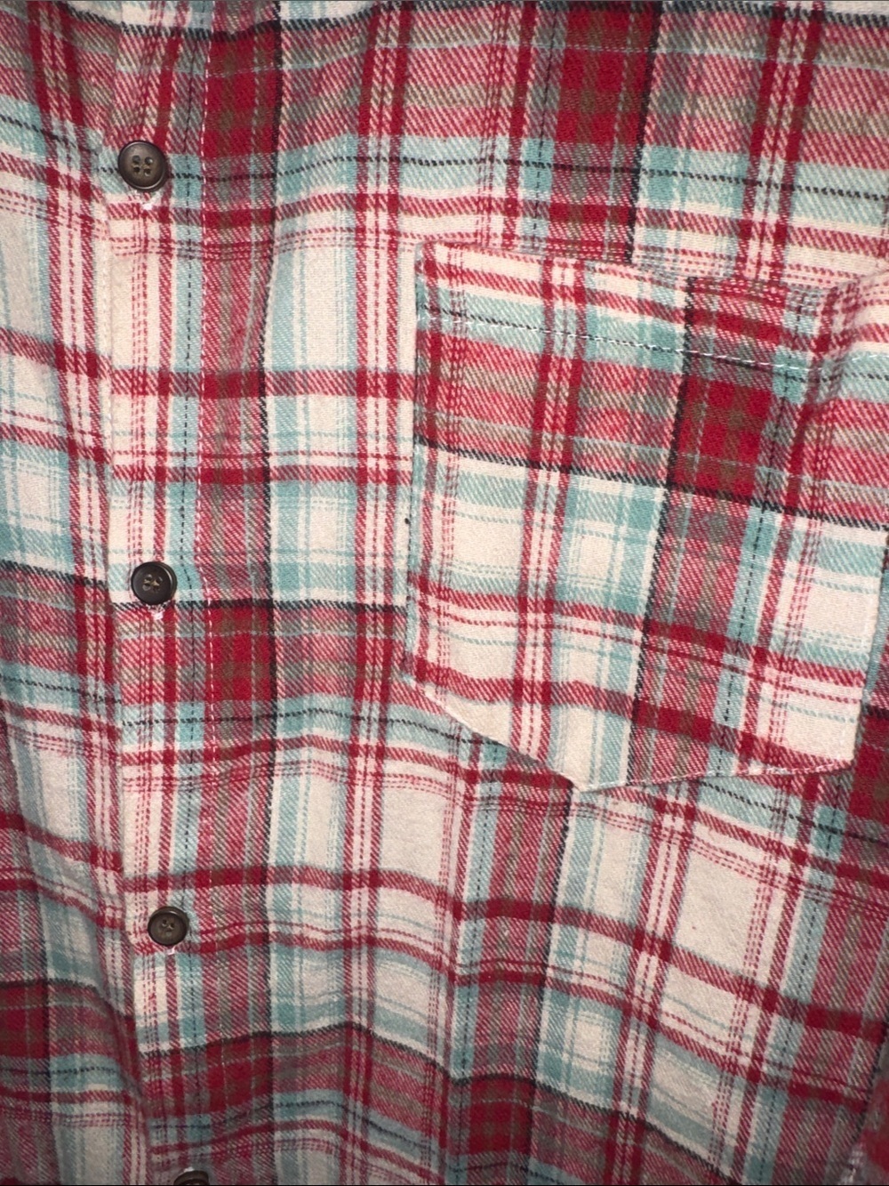 Western Long Sleeve Flannel Botton Up Red Teal & Cream Women’s XXL Shirt Rancher - Picture 5 of 5